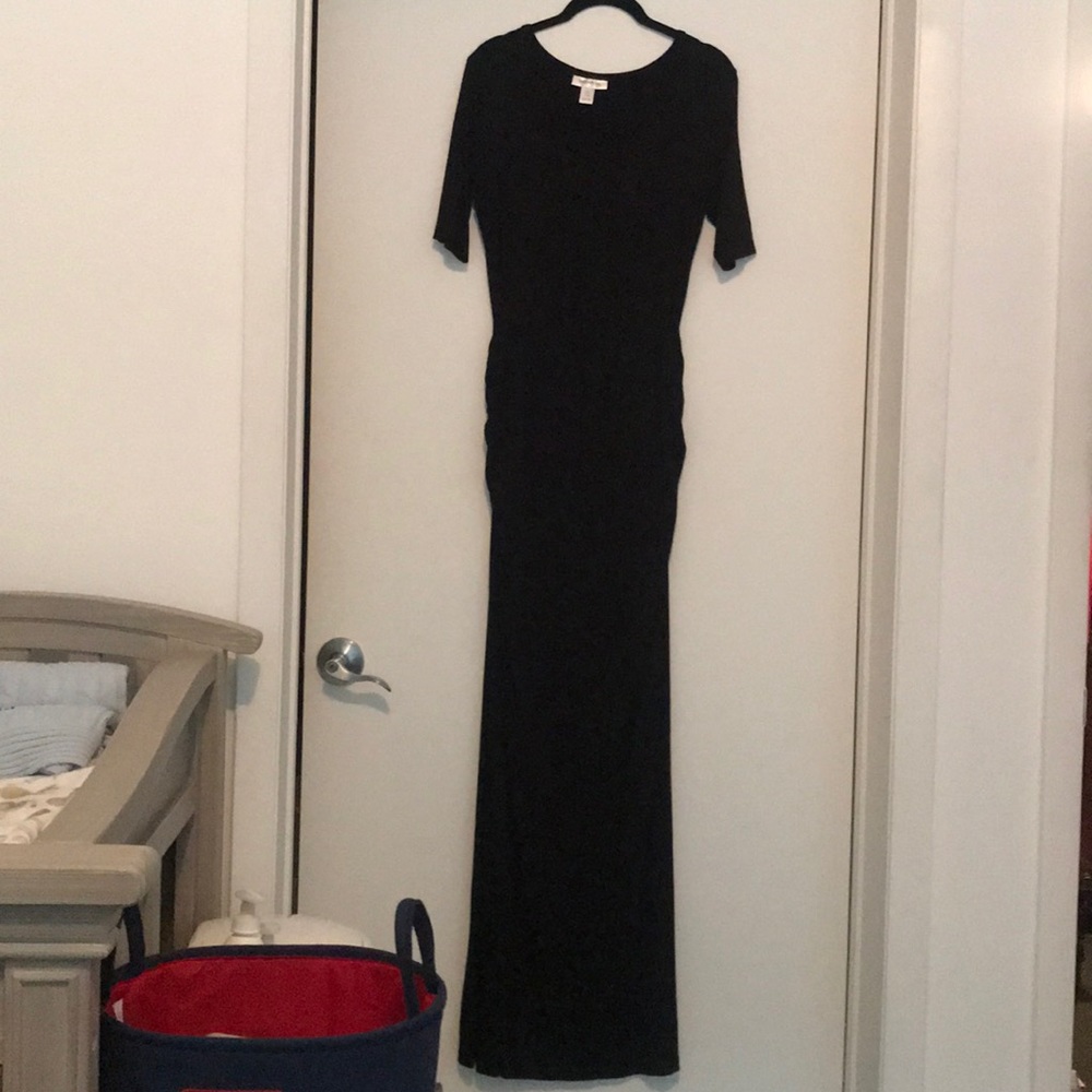 Long black Maxi Maternity dress